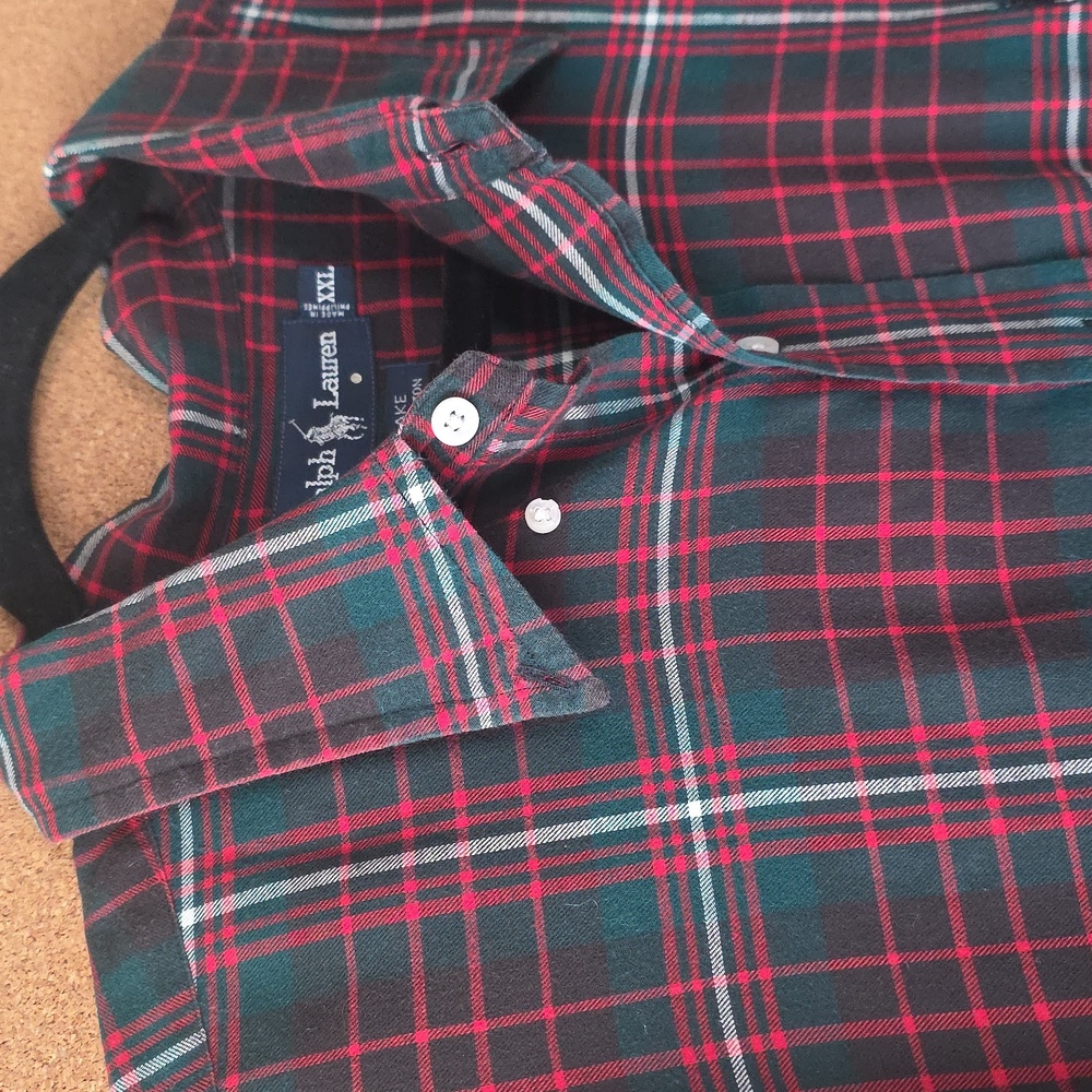 Ralph Lauren Y2K Blake Plaid Long Sleeve Preppy Button Down Shirt Sz 2X - Picture 3 of 8
